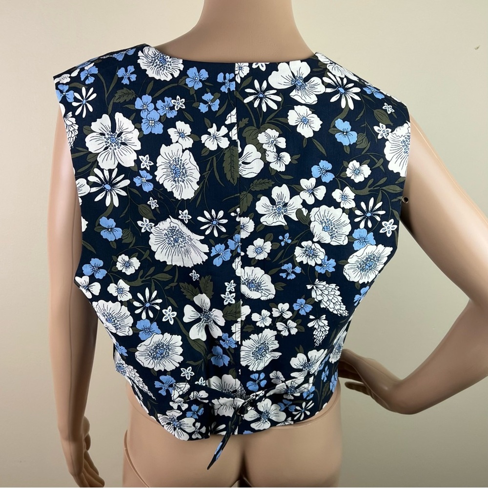 NEW VERONICA BEARD BLUE FLORAL PRINT TOP - Picture 6 of 8